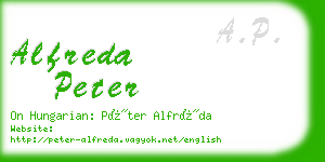 alfreda peter business card